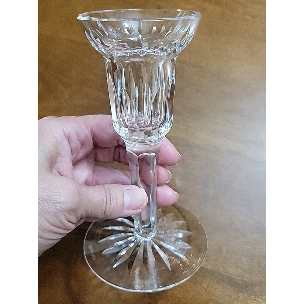 Vintage WATERFORD CRYSTAL Replacement Candlestick Holders SIGNED 5 5/8" Tall.